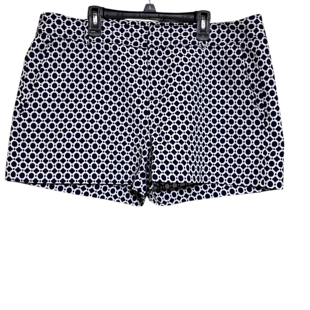 Navy and White Patterned Women's Shorts